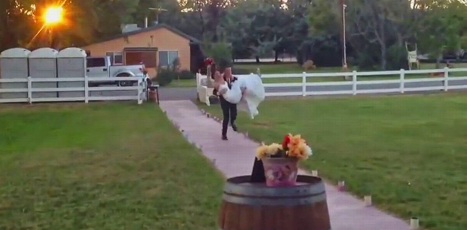 Groom drops bride