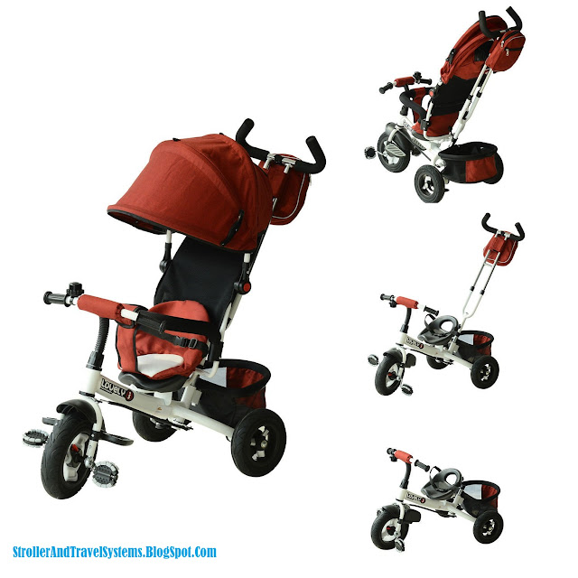 Qaba Lightweight Tricycle Convertible Baby Stroller
