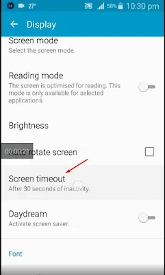 screen timeout android