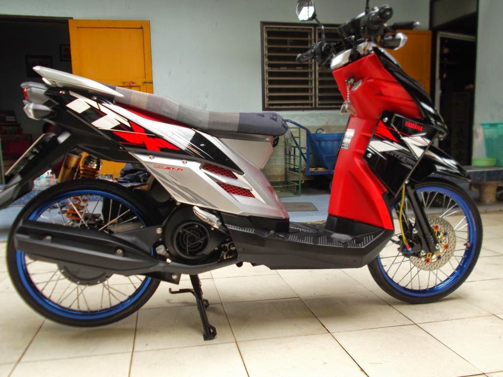  Modifikasi  motor Yamaha  X  Ride  velg jari jari 17 