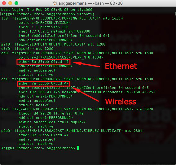 ifconfig melihat detail di terminal - hostze.net