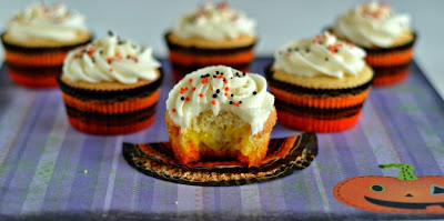 Candy Corn decorated cupcakes!