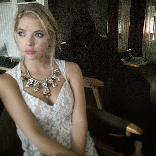 Ashley Benson (Hanna) PLL Ice Ball white lace dress