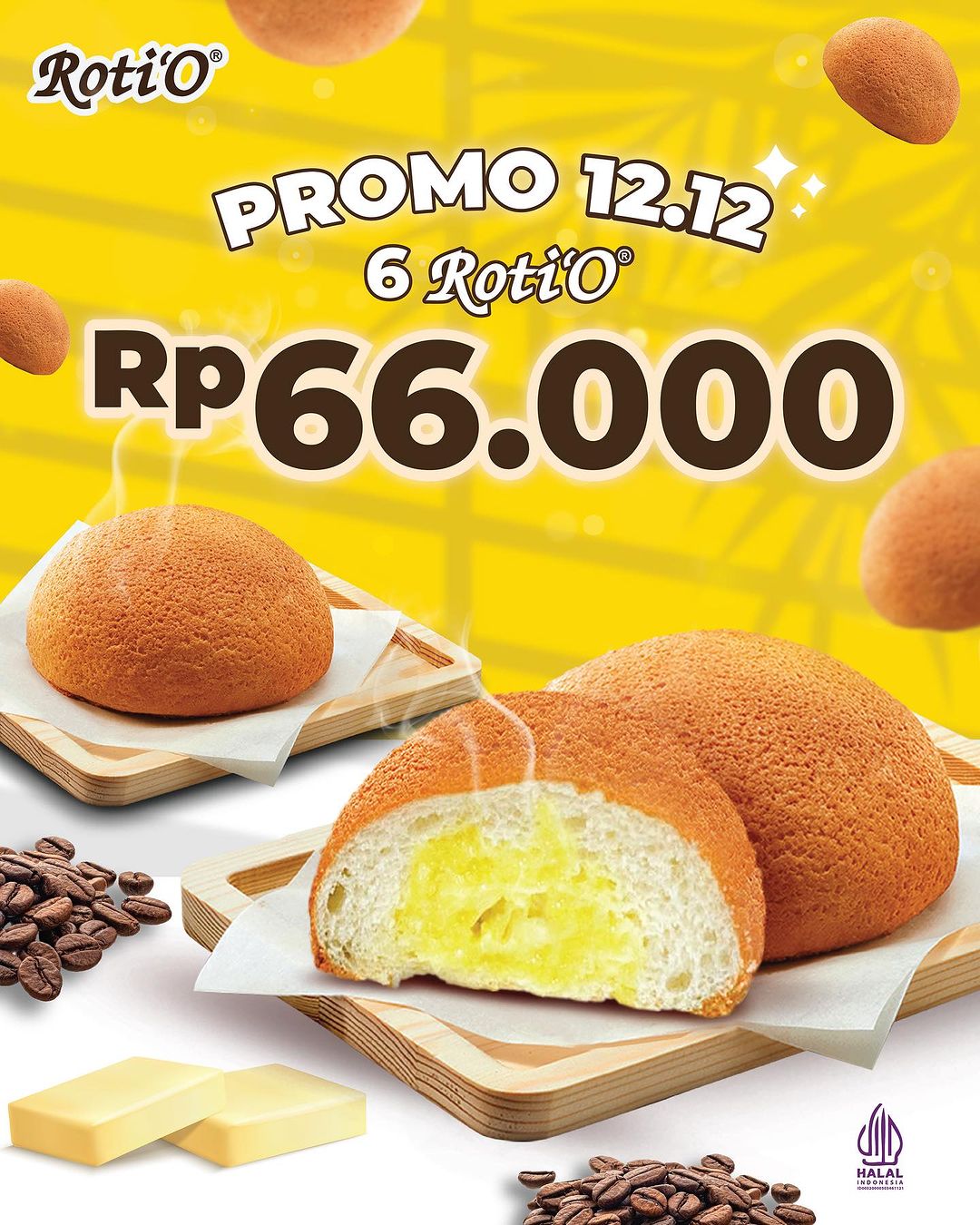 Roti O Promo 12.12 - harga spesial 6 Roti'O hanya Rp 66.000,-