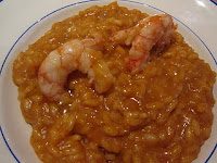 Risotto de calabaza, gambas y mascarpone