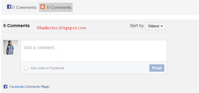 Maulnotes.blogspot.com-Cara Mudah Memasang Komentar Facebook di Blogspot Degan Model Tab