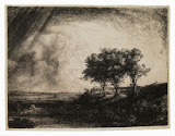 Three Trees by Rembrandt Harmenszoon van Rijn - Landscape Art Prints from Hermitage Museum