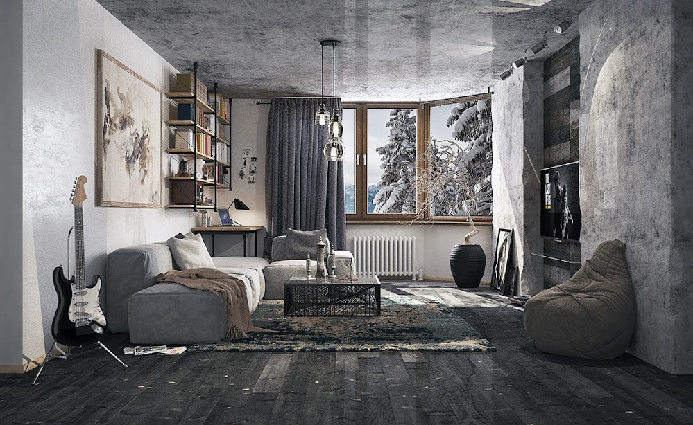 creative-gray-living-room