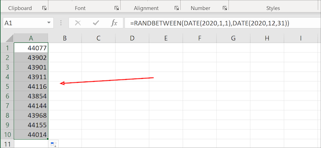 تسليط الضوء على العمود في Excel