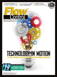 Flow Control. Solutions for fluid movement, measurement & containment - October 2015 | ISSN 1081-7107 | TRUE PDF | Mensile | Professionisti | Tecnologia | Pneumatica | Oleodinamica | Controllo Flussi
Flow Control is the leading source for fluid handling systems design, maintenance and operation. It focuses exclusively on technologies for effectively moving, measuring and containing liquids, gases and slurries. It aims to serve any industry where fluid handling is a requirement.
Since its launch in 1995, Flow Control has been the only magazine dedicated exclusively to technologies and applications for fluid movement, measurement and containment. Twelve times a year, Flow Control magazine delivers award-winning original content to more than 36,000 qualified subscribers.