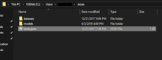 The keras.json file contains the Keras configuration options