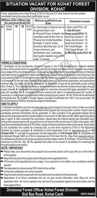 Jobs in Forest Division 2022