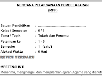 RPP Kelas 6 Tema Tokoh dan Penemu Revisi