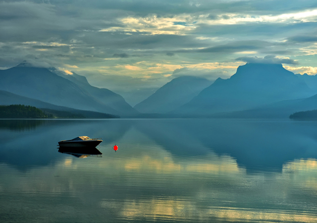 Red Buoy at Lake McDonald by Jeff Clow