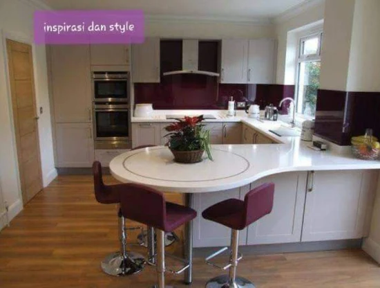 dapur minimalis bertema ungu