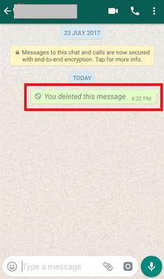 delete whatsapp message sent by mistake