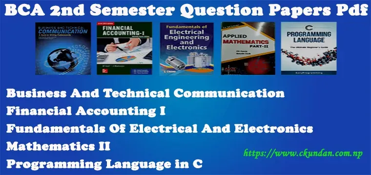 BCA 2nd Semester Question Papers Pdf