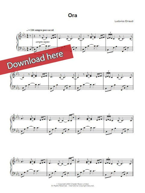 ludovico einaudi, ora, sheet music, piano notes, chords, download, pdf, klavier noten