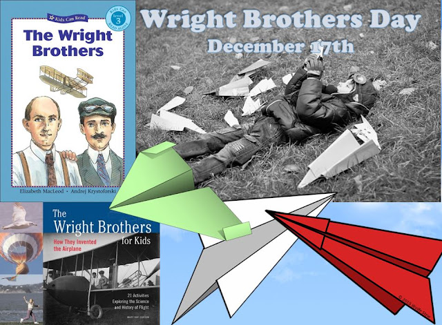 Learn about the Wright Brothers and craft a paper airplane using one of these ideas from Wolfe Stew.