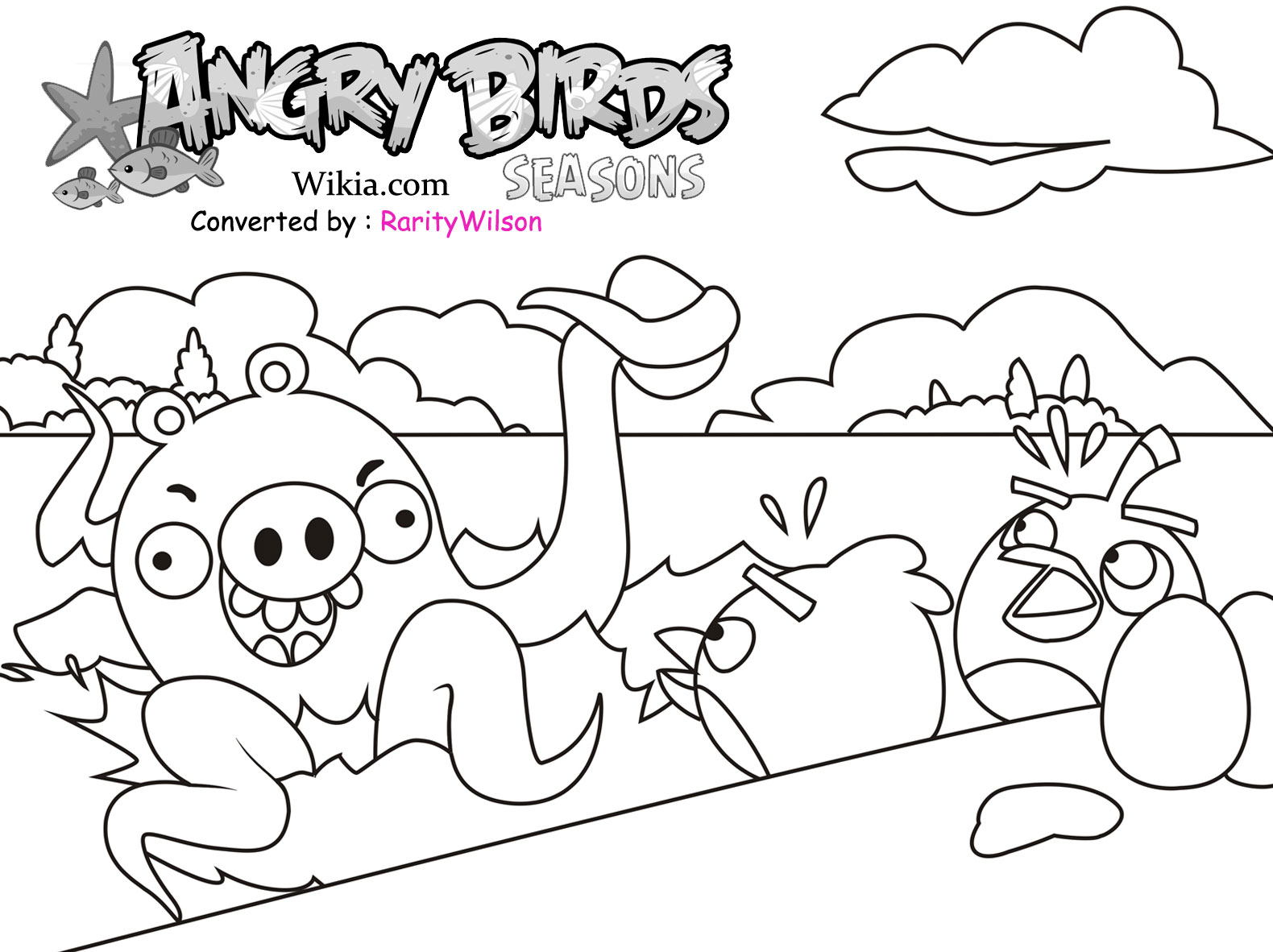 Angry Birds Season Coloring Pages