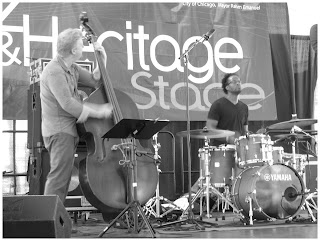 Clark Sommers - Double Bass and Kobie Watkins - Drums | Spin Quartet | 2015 Chicago Jazz Festival | Photograph by Tom Bowser