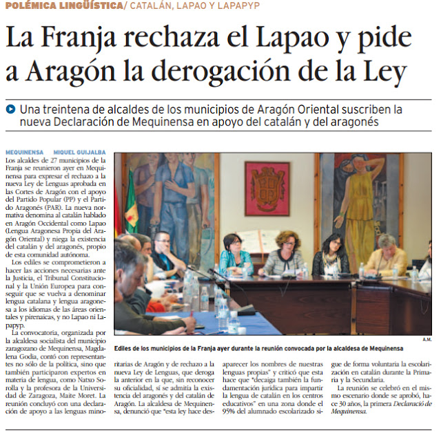 La franja rechaza el lapao y pide a Aragón la derogación de la ley
