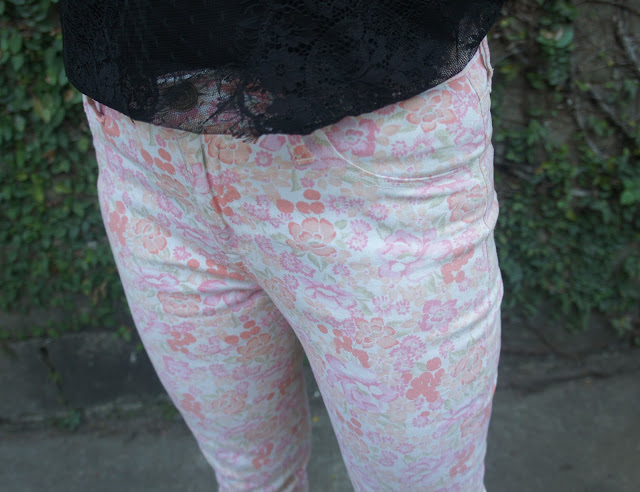 lowry's farm pink floral pants jeans 