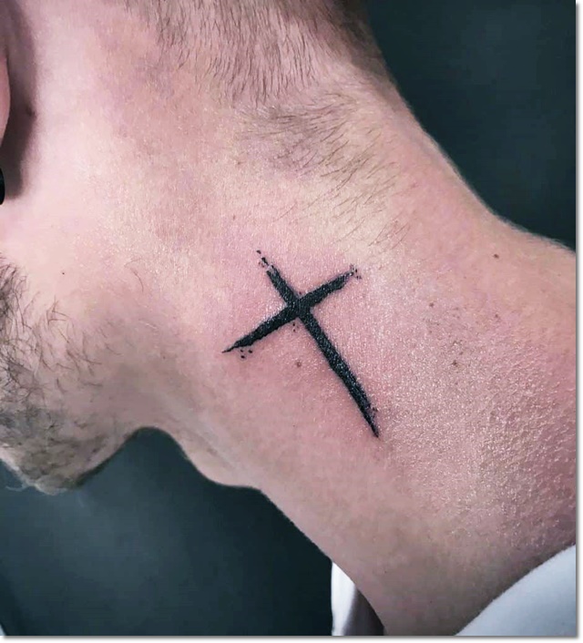 cross tattoo designs, neck tattoos, men tattoo ideas