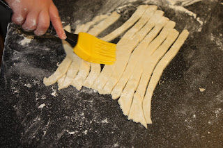 making crosses for hot cross buns