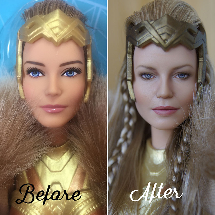 Ukrainian Artist Removes Makeup From Dolls And Repaints Them In A More Natural Way