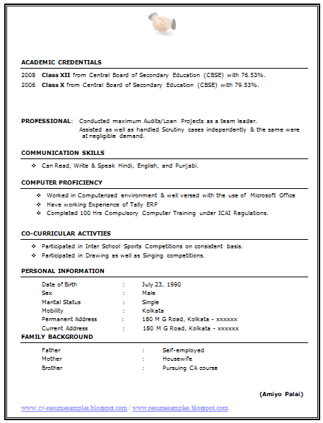 Download Resume Format Here!!!