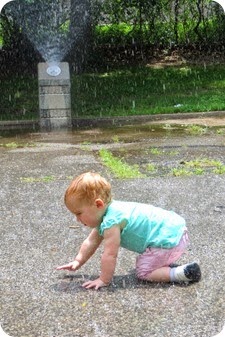 Twin's first NYC Water Sprinkler Experience