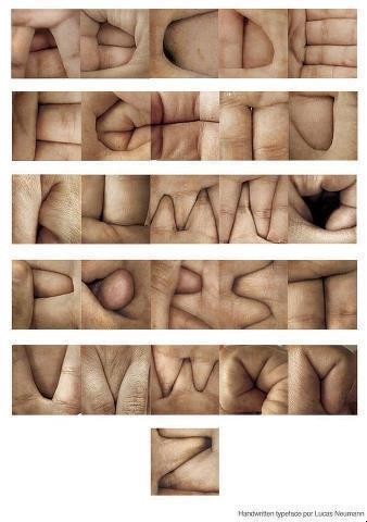 Handwritten typeface -A to Z using Fingers