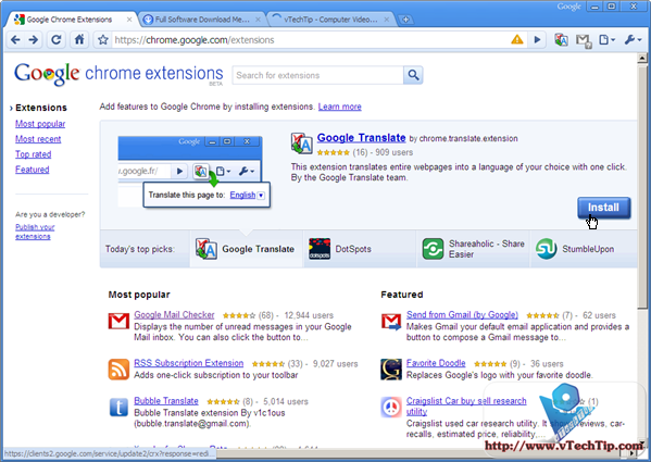 Google Chrome 4.0.249.30 Beta/ Google Chrome 3.0.195.33 Stable Support Extension