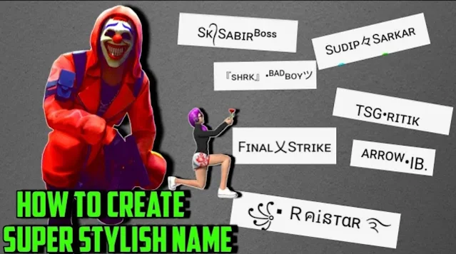 How to create Stylish nicknames for Free Fire and PUBG