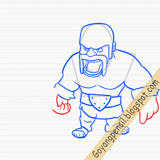 Cara Menggambar Barbarian - Clash Of Clans