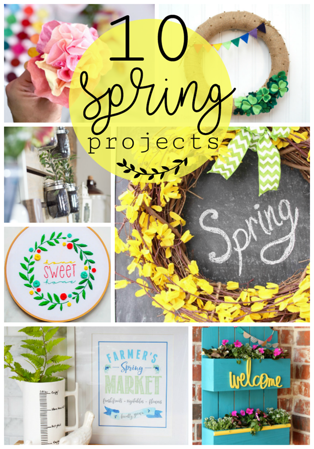 10 Spring Projects at GingerSnapCrafts.com #spring #homedecor