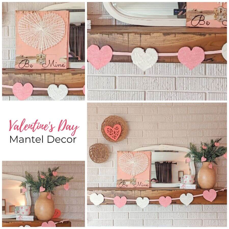 DIY Valentine's Day Mantel Decor