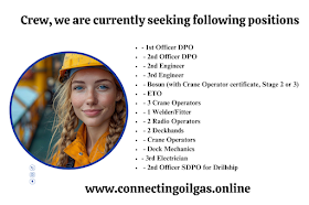 Crew, we are currently seeking following positions 