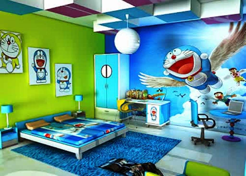 10 Gambar Wallpaper Dinding Kamar Tidur Anak Motif Doraemon