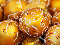 ゴールドのクリスマスボール | ツリー飾りの写真やイラストの無料素材