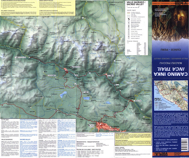 Sacred Valley ( plan touristique avec chemins de randonnées )