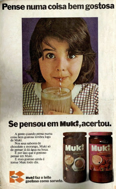 Propaganda antiga do achocolatado Muki produzido pela Kibon nos anos 70