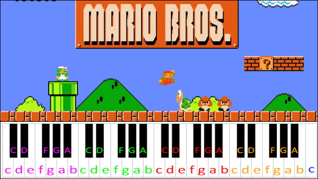 Super Mario Bros - Overworld Theme Piano / Keyboard Easy Letter Notes for Beginners