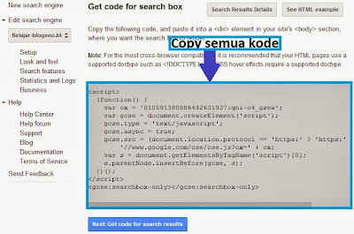 Membuat dan Pasang Google Custom Search Engine di blogger