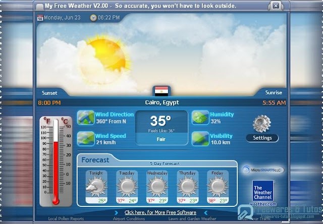 MyFreeWeather : la météo sur votre bureau