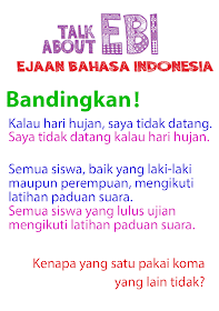 pemakaian tanda koma ejaan bahasa Indonesia