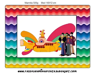 Beatles Yellow Submarine Free Printable Labels.