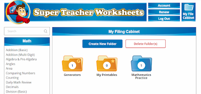 Super Teacher Worksheets filing cabinet