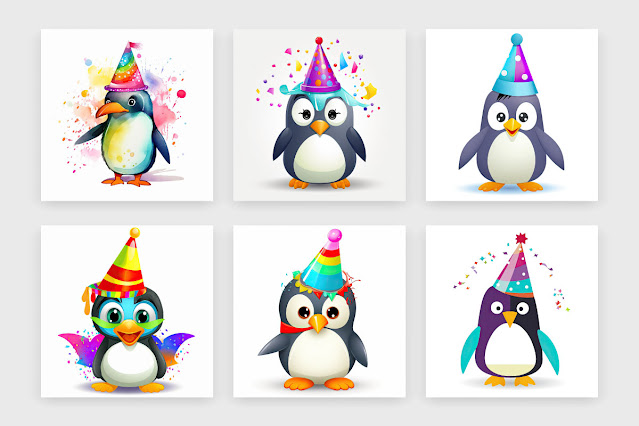 Baby penguin smiling design collection free download